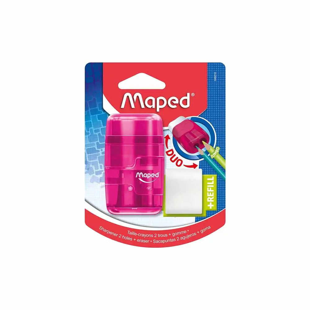 Maped Connect 2 Holes Basic Translucent Duo Eraser and Sharpener Maped