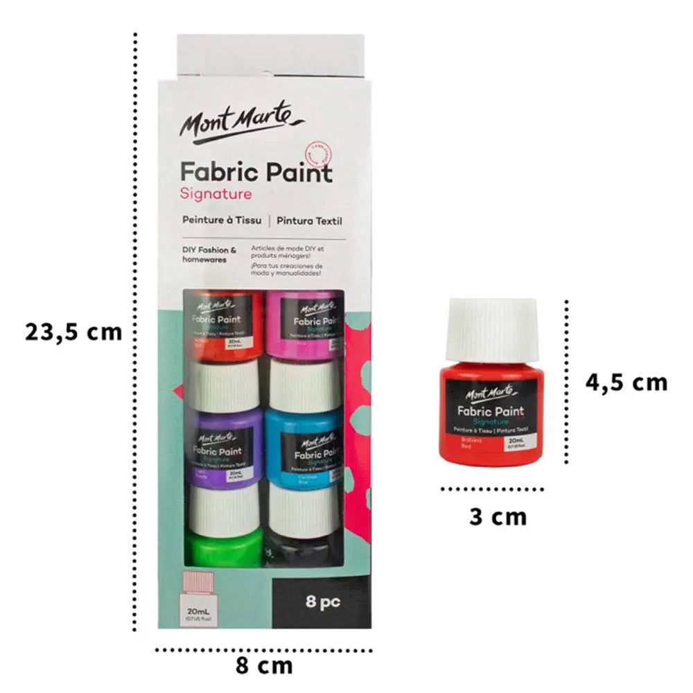 Individuall Premium Fabric & Textile Paints Professional Grade Clothing  Paint Set Art and Hobby Paints Craft Paint Set with 8 x 20 ml / 0.7 fl oz  Vivid Colors For Beginners, Students
