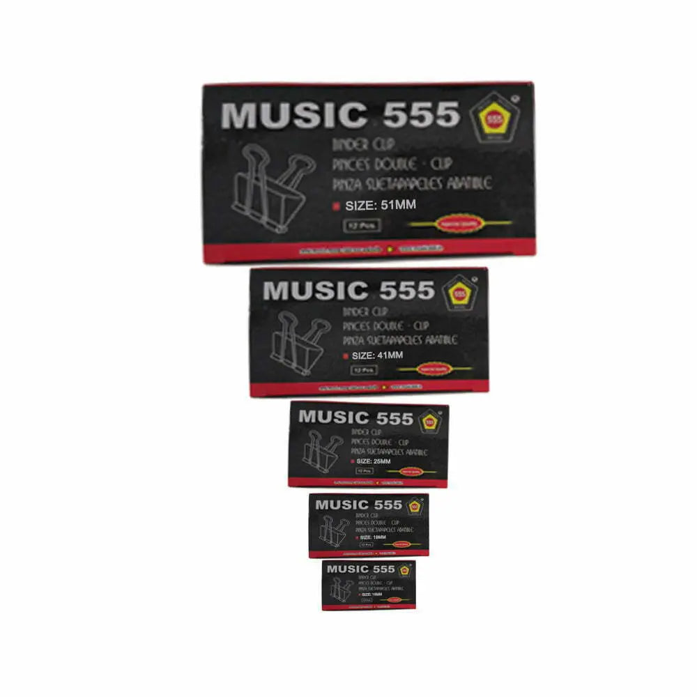 Music 555 Binder Clips Pack of 12Pcs Music