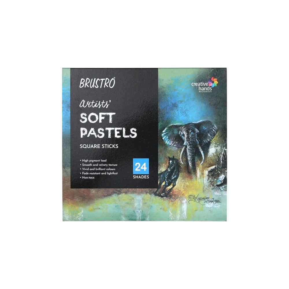 Brustro Soft Pastels Set of 24 Front VIew – Assorted Brilliant Colours