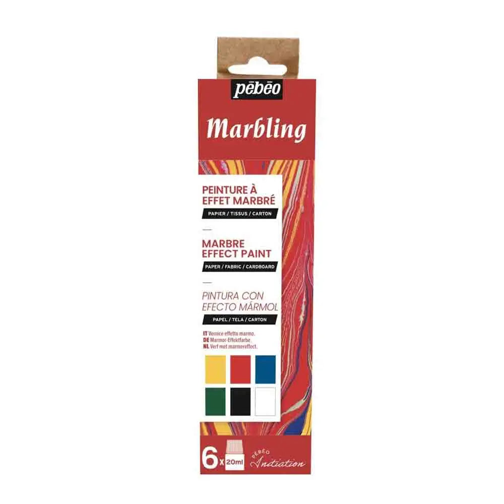 Pebeo Marbling Paint - Assorted 6 x 20 ml - Initiation Set Pebeo