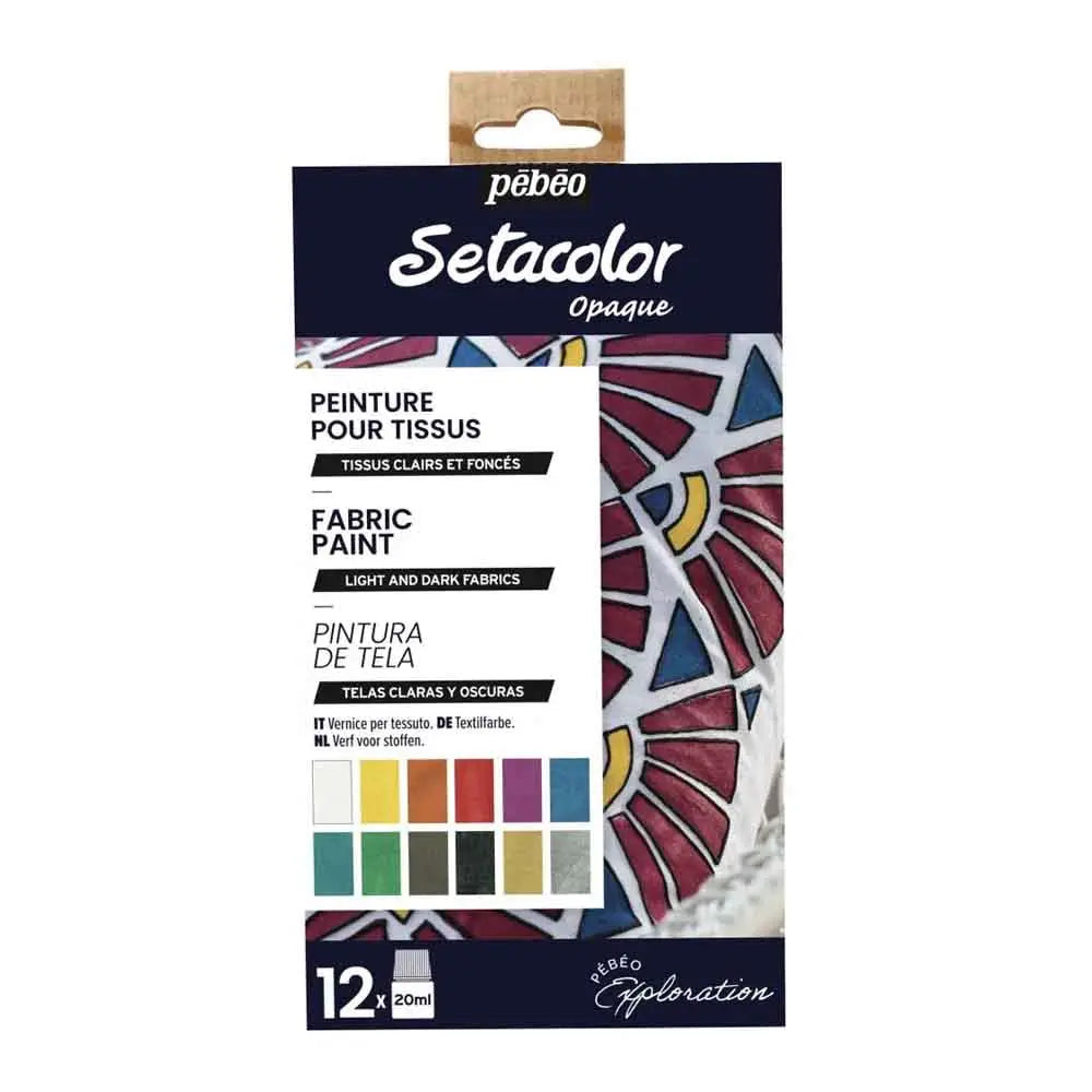 Pebeo Setacolor Shimmer Fabric Paint - Assorted Set 12 x 20 ml - Exploration Set Pebeo
