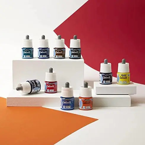 Pebeo Setasilk Painting Set Assorted Colours Set of 10 X 45ML Pebeo