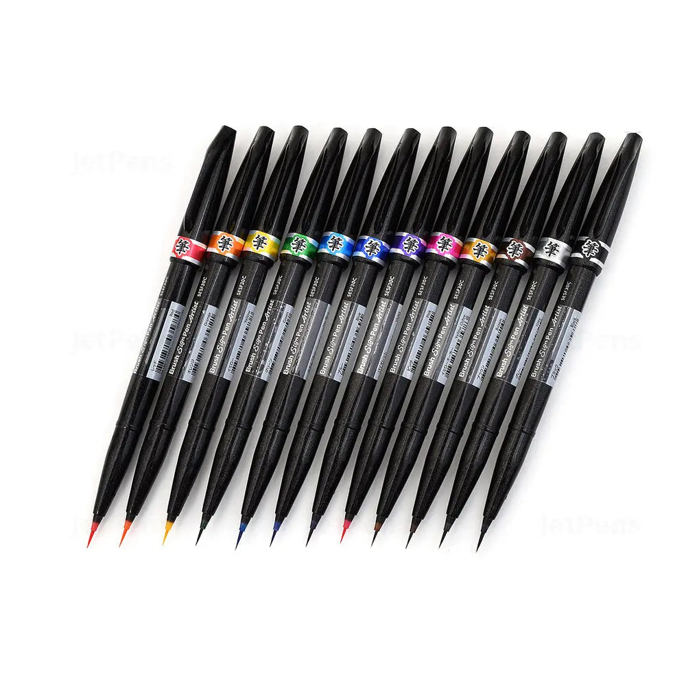 12pcs Graffiti Markers,double Headed Assorted Colors Highlighter And  Gradient Design Note Taking Pen,fine Brush Tip Colored Pens Set For Wood,  Canvas