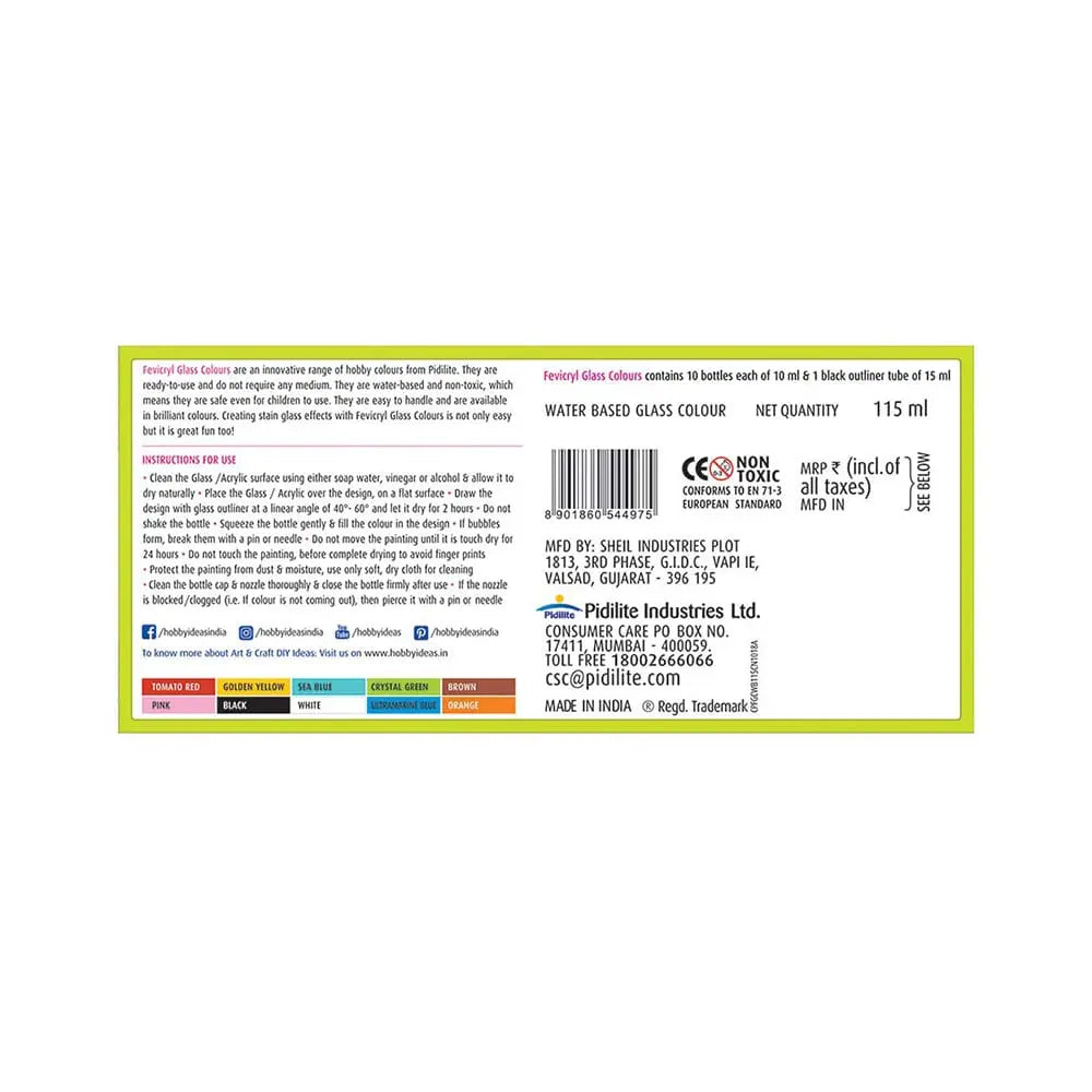 Pidilite Fevicryl Glass Colours Water Based Pidilite