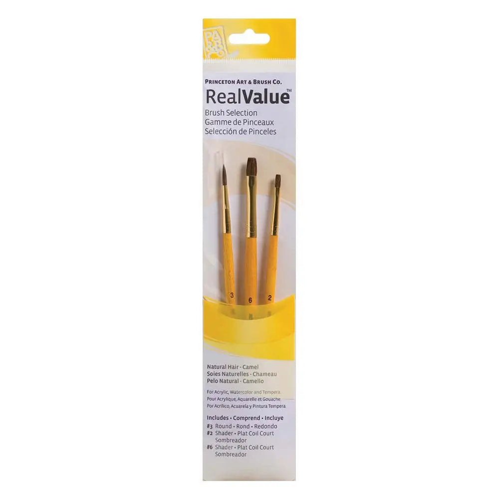 Princeton Real Value Brush Set Synthetic Hair Short Handle Brush Set