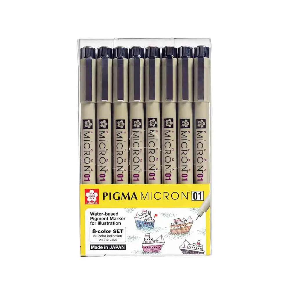 Sakura Pigma Micron Pen Colourful Ink Set of 8 Sakura