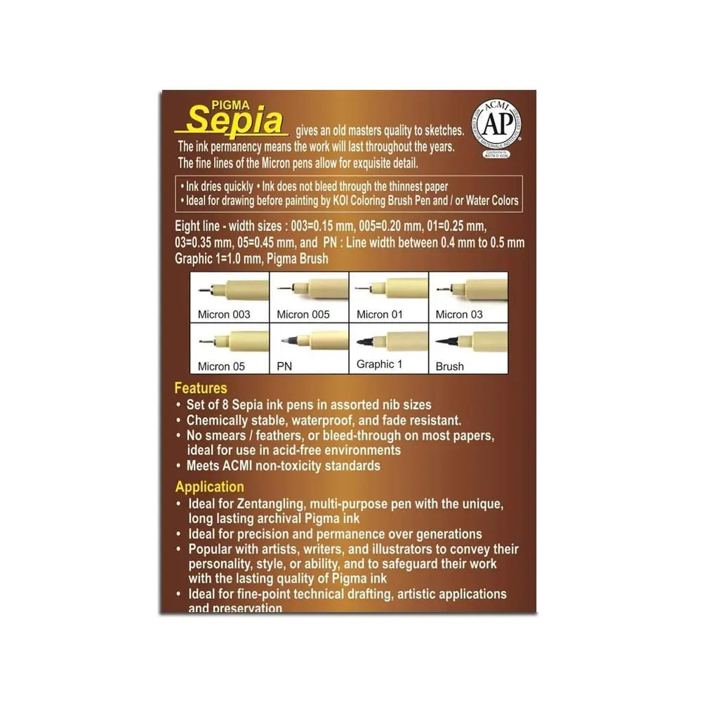 Sakura Pigma Micron Sepia Set | Mandala Pen Sakura