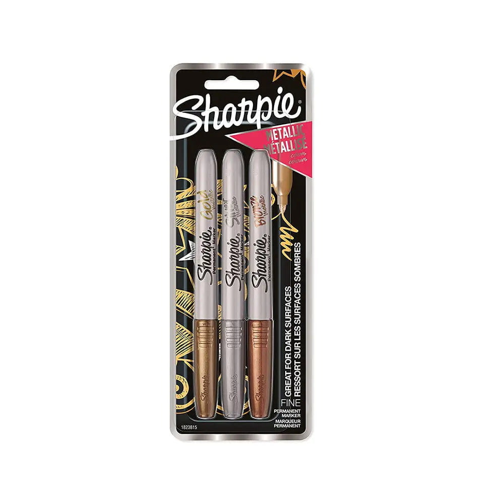 Sharpie Metallic Fine Tip Marker Assorted 3 Colour Set Sharpie
