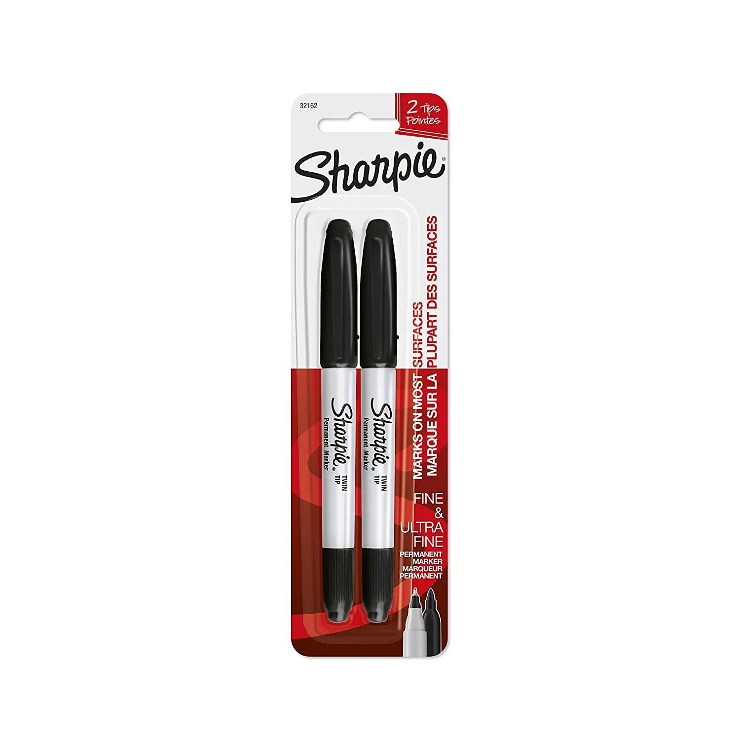 Sharpie Twin Tip Marker Black 2 Colour Set Sharpie