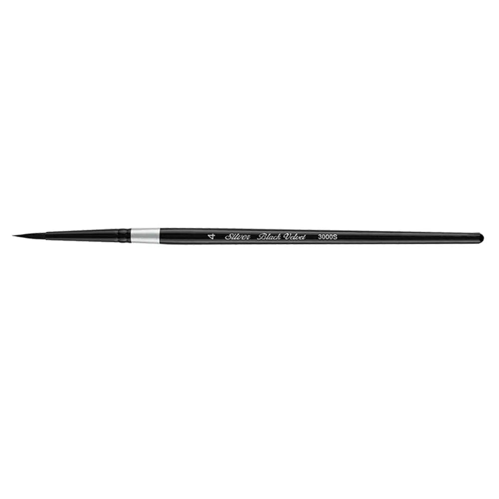 Silver Black Velvet Round Brush- 3000S Silver
