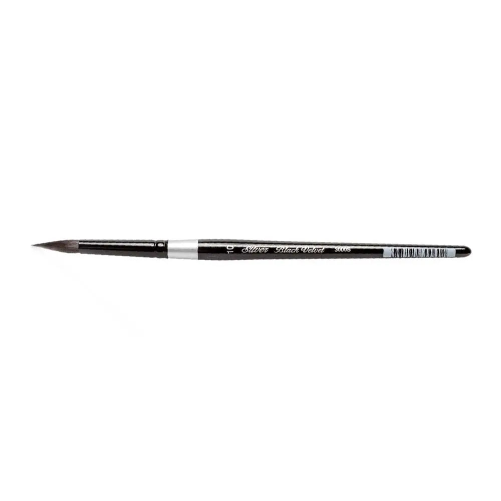 Silver Black Velvet Round Brush- 3000S Silver