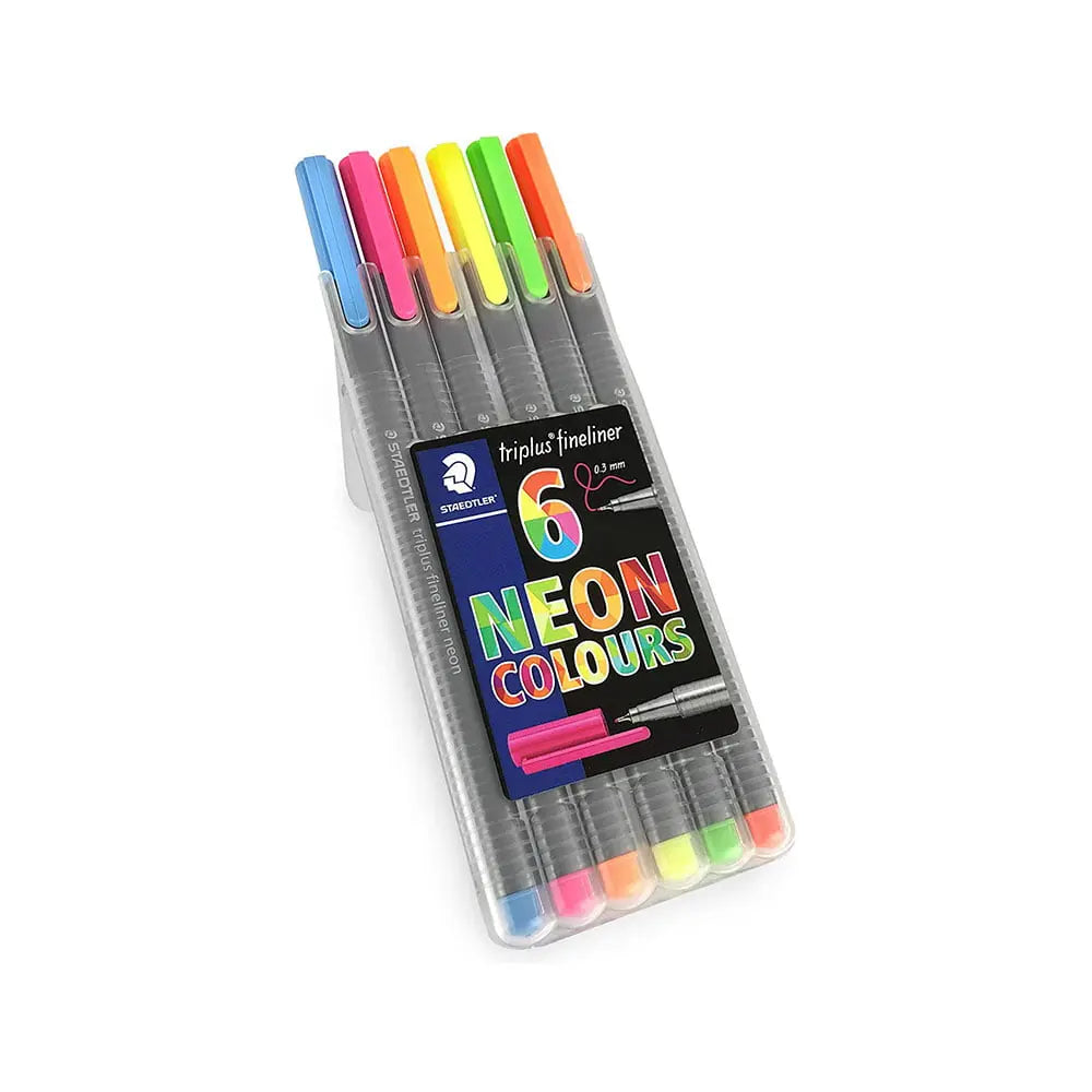Staedtler Triplus Fineliner Neon Pen Sets - 6pcs Staedtler
