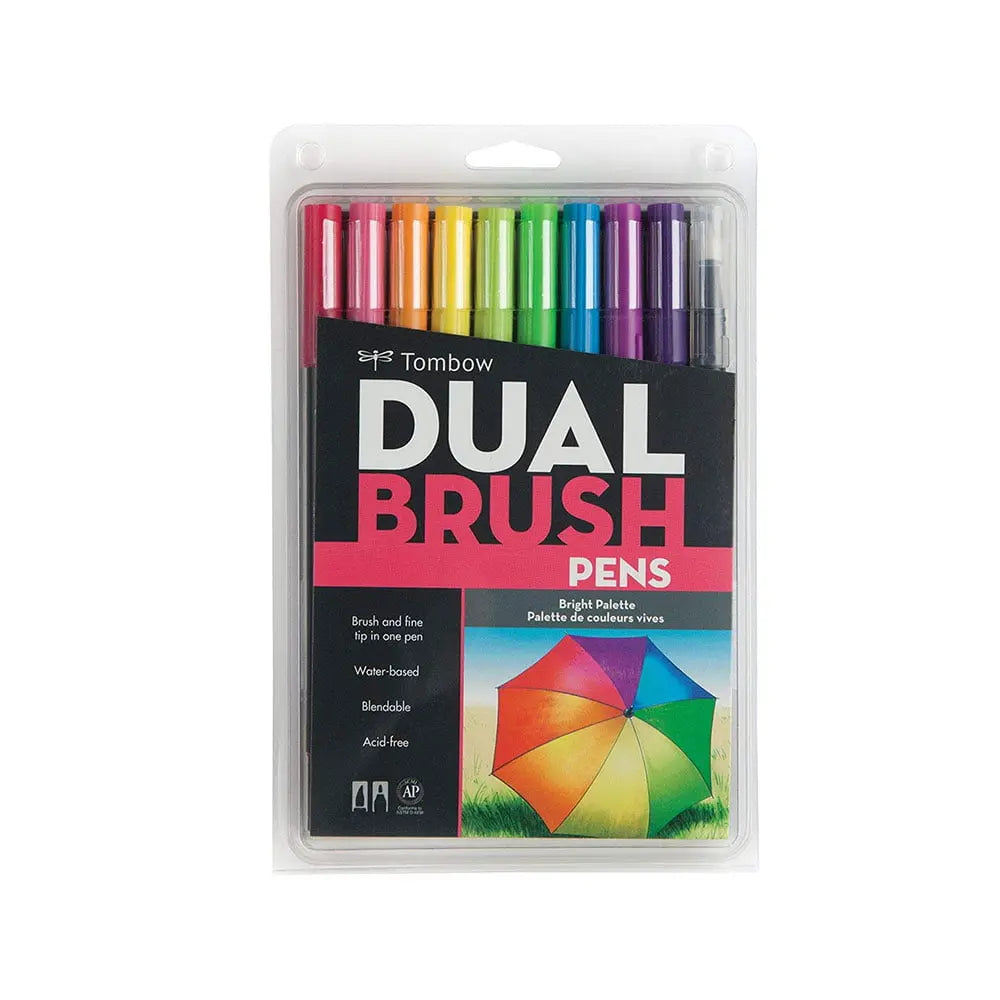 Tombow Dual Brush Pens Colour  Set - Bright Palette Tombow