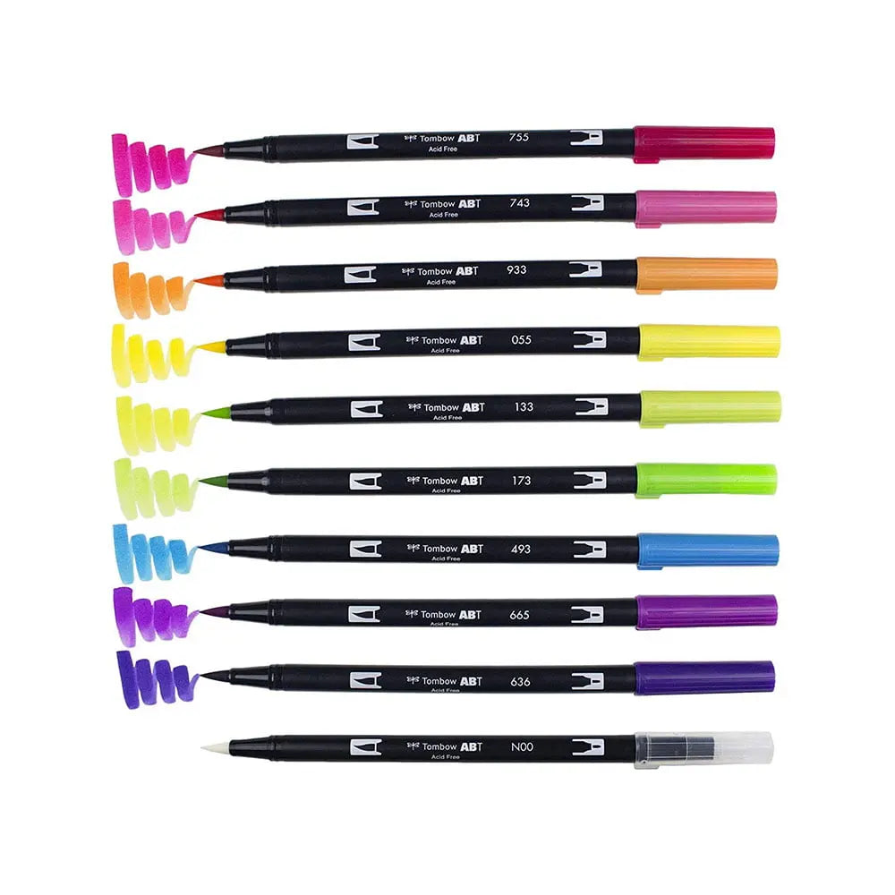 Tombow Dual Brush Pens Colour  Set - Bright Palette Tombow