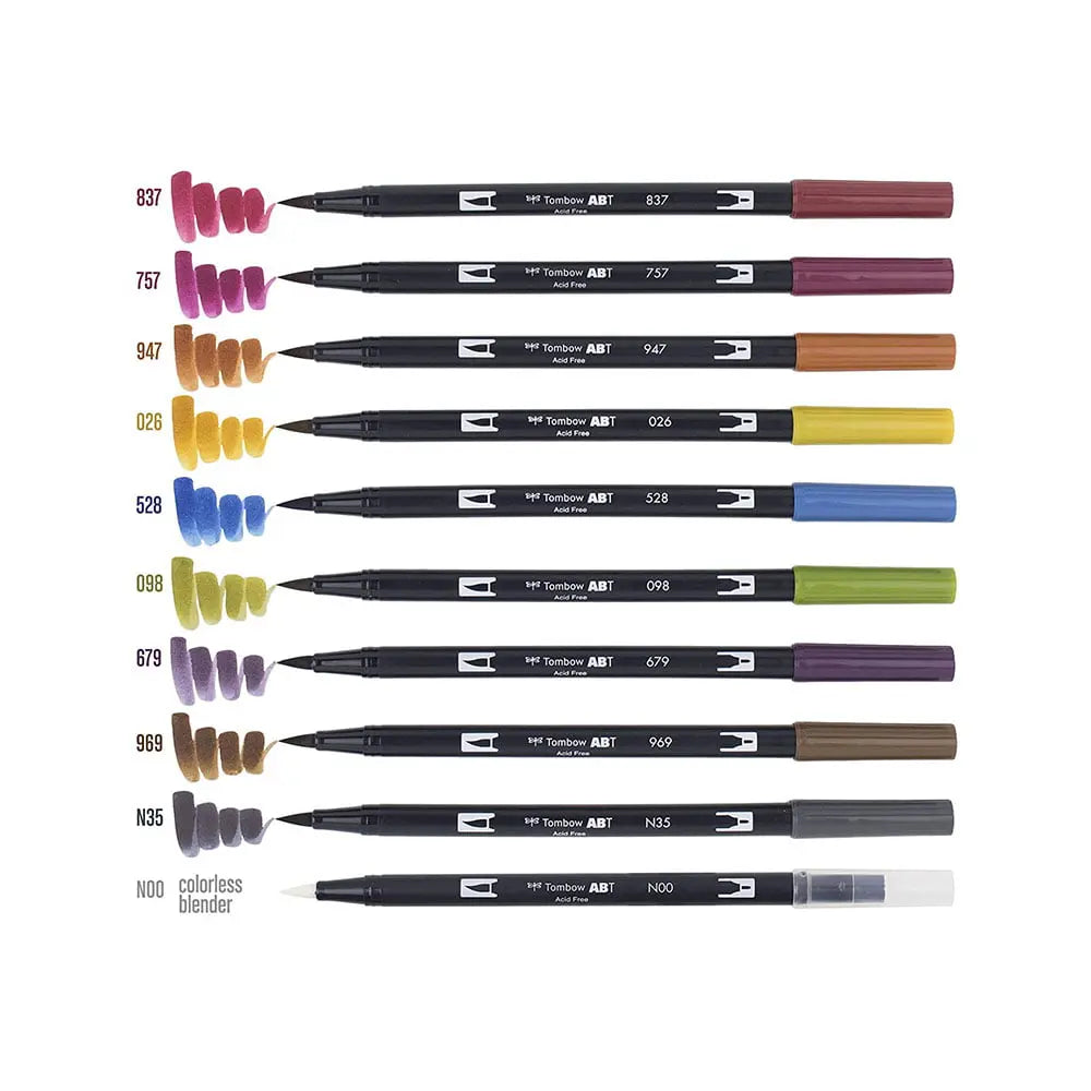 Tombow Dual Brush Pens Colour Set - Muted Palette - Canvazo