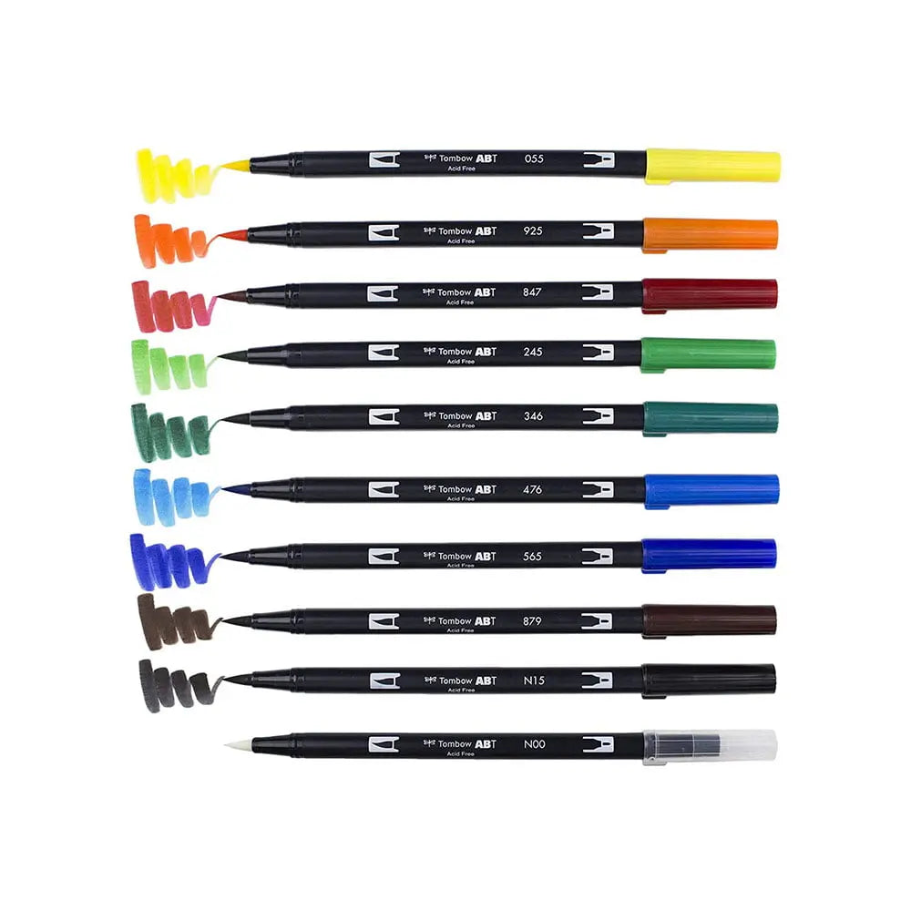 Tombow Dual Brush Pens Colour Set - Primary Palette - Canvazo