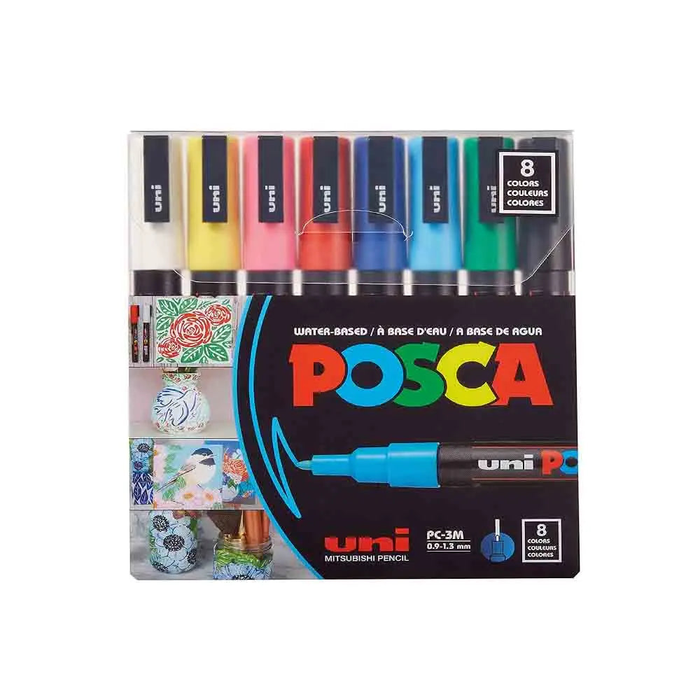 Japan Uni Posca Acrylic Paint Marker Set, PC-3M,PC-5M, PC-1M, Painting  Drawing DIY Colouring Pens for Arts Crafts Creativity