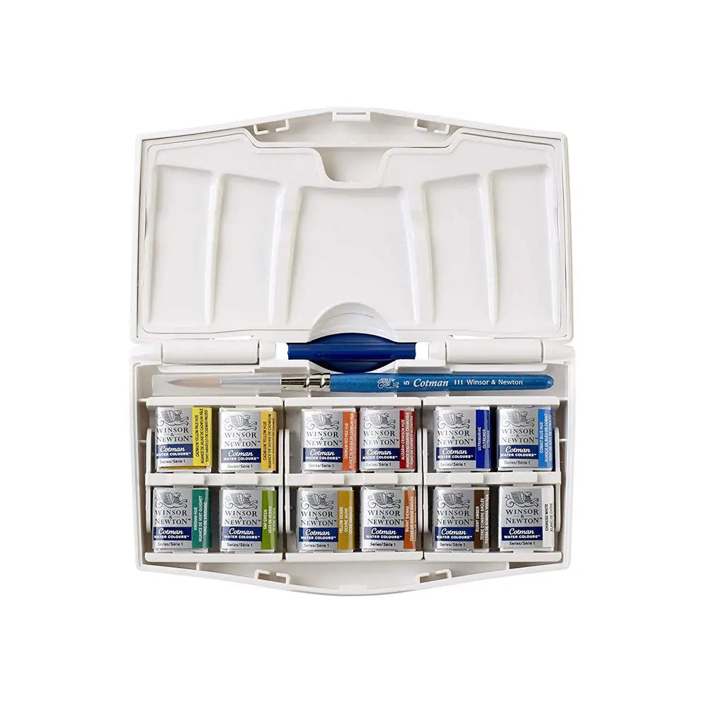 Winsor & Newton Cotman Water Colours - Pocket Plus 12 Half Pans Set Winsor & Newton