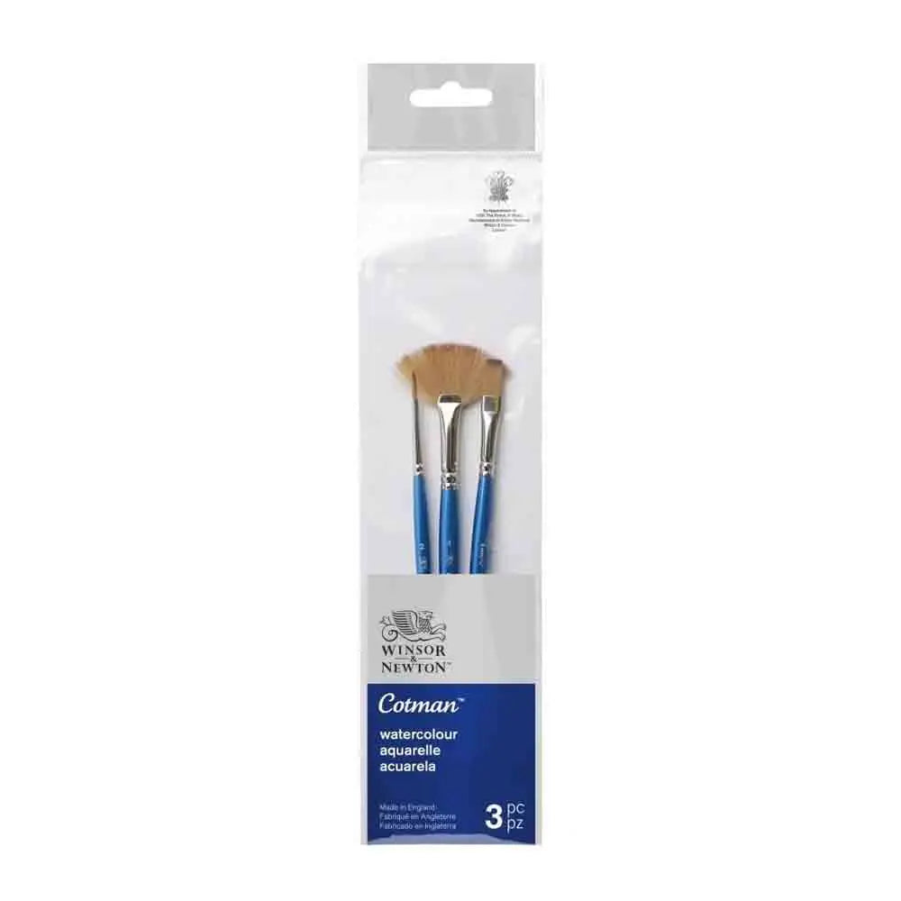 Winsor & Newton Cotman Watercolour Synthetic Hair Brush - Short Handle - Pack of 3 - Set 3 Canvazo