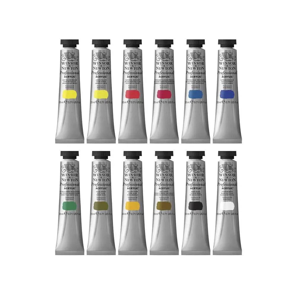 Winsor & Newton Professional Acrylic Colour - 12X20 ml Tubes Set Winsor & Newton