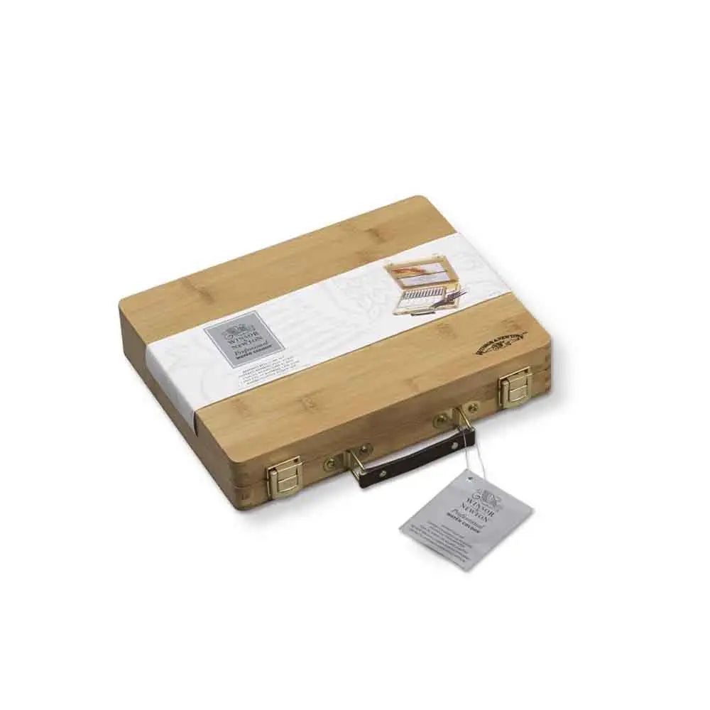 Winsor and Newton Professional Water Colour Bamboo Box Tube Set  12 Tubes of 5ml Canvazo