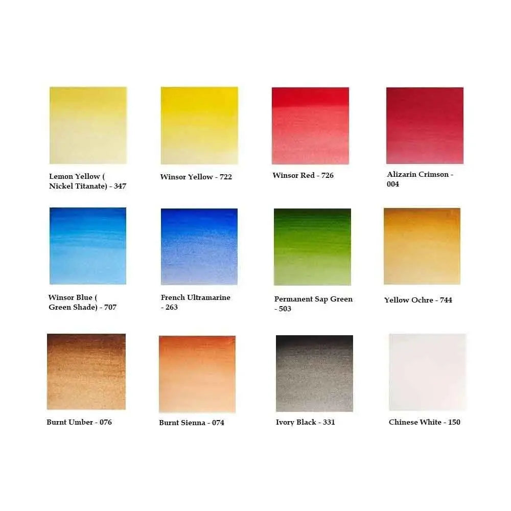 Winsor and Newton Professional Water Colour Bamboo Box Tube Set  12 Tubes of 5ml Canvazo