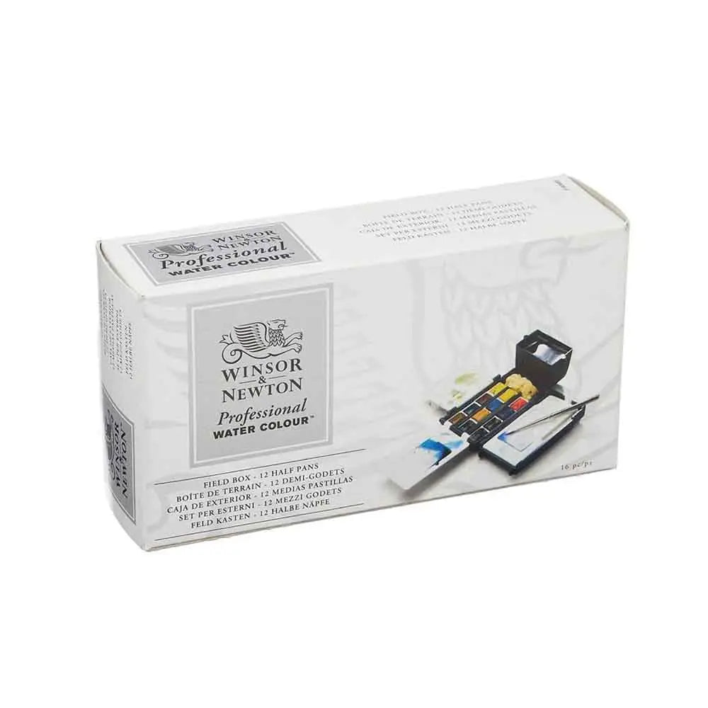 Winsor and Newton Professional Water Colour Field Box - 12 Half Pans Canvazo