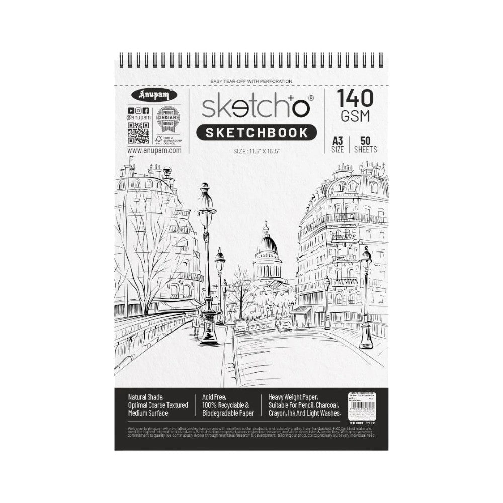 Anupam Sketcho Sketchbook A3 50 Sheets Top Wire-O
