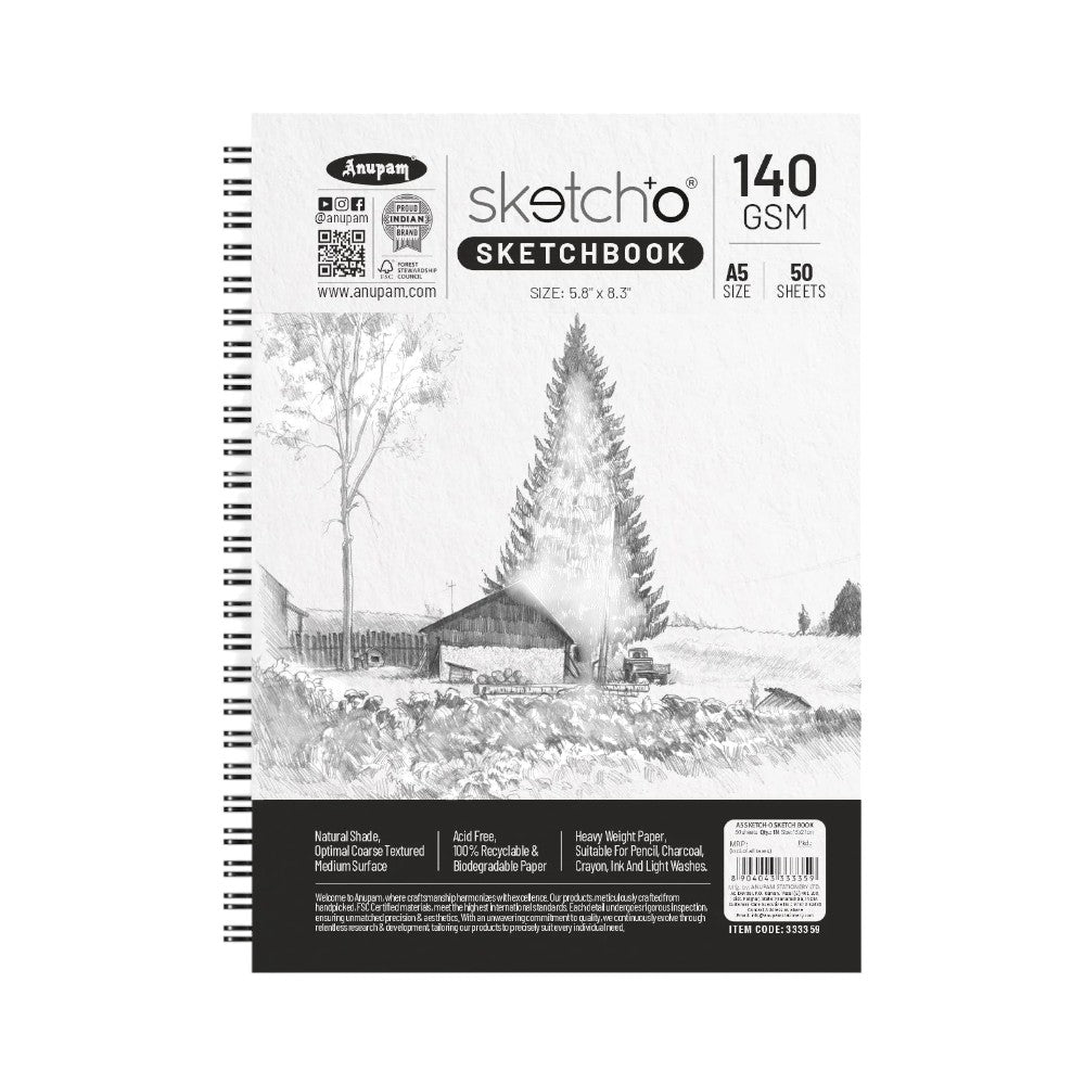 Anupam Sketcho Sketchbook A5 50 Sheets Side Wire-O