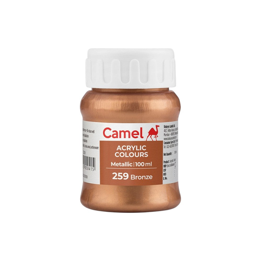 Camel Fabrica Metallic Acrylic Colours (Loose Colours) 100ml - Metallic Bronze