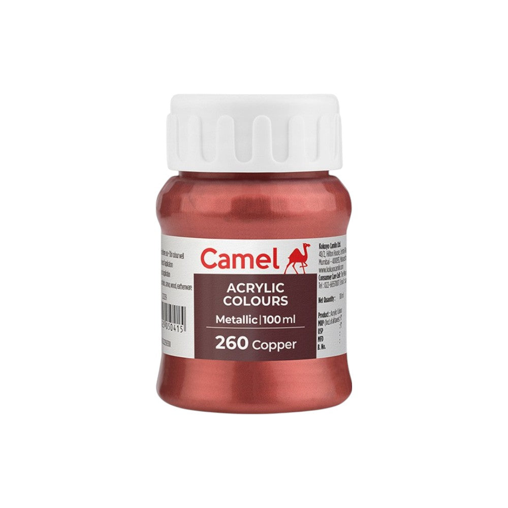 Camel Fabrica Metallic Acrylic Colours (Loose Colours) 100ml - Metallic Copper