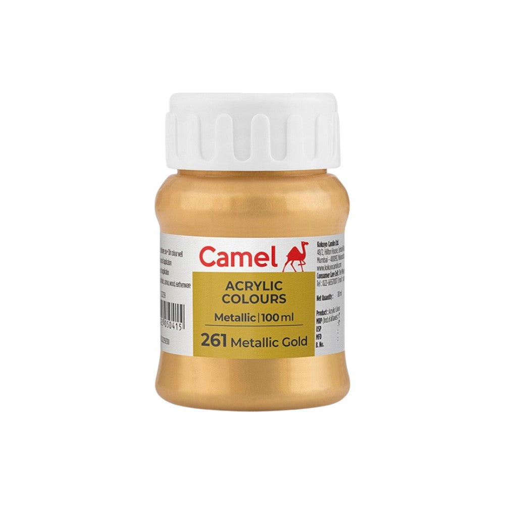 Camel Fabrica Metallic Acrylic Colours (Loose Colours) 100ml - Metallic Gold