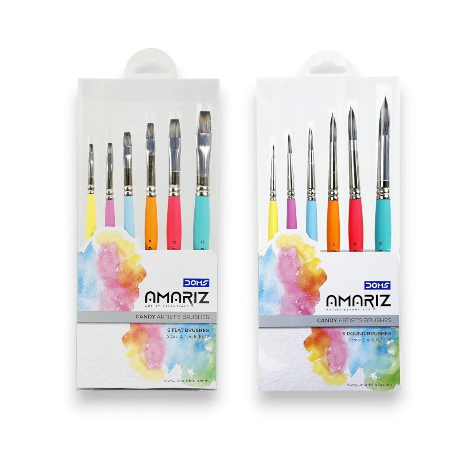 DOMS Amariz Candy Artist's Brushes Set of 6 Round Brushes Canvazo