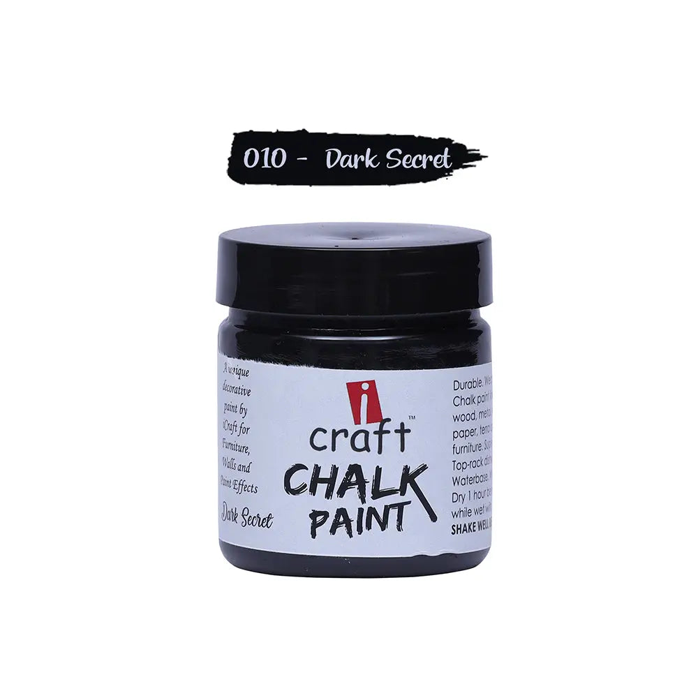 CrafTreat Midnight Black - Chalk Paint for Wood Furniture, Wall, Home  Decor, Glass, DIY Craft - Matte Acrylic Multi Surface Paint - 60ml Each |  Pack