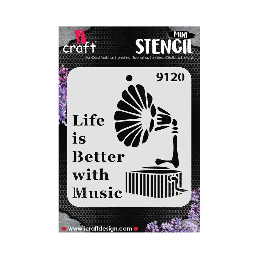 iCraft Mini Gramophone Stencil- 4X4 - 9120 iCraft
