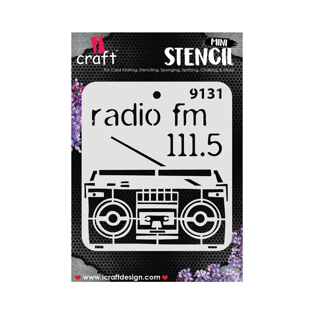 iCraft Mini Radio Stencil-  4X4 - 9131 iCraft