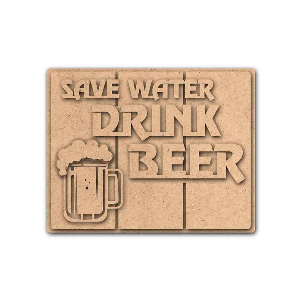 iCraft Wooden Elements-Drink Beer Save Water WE054 iCraft