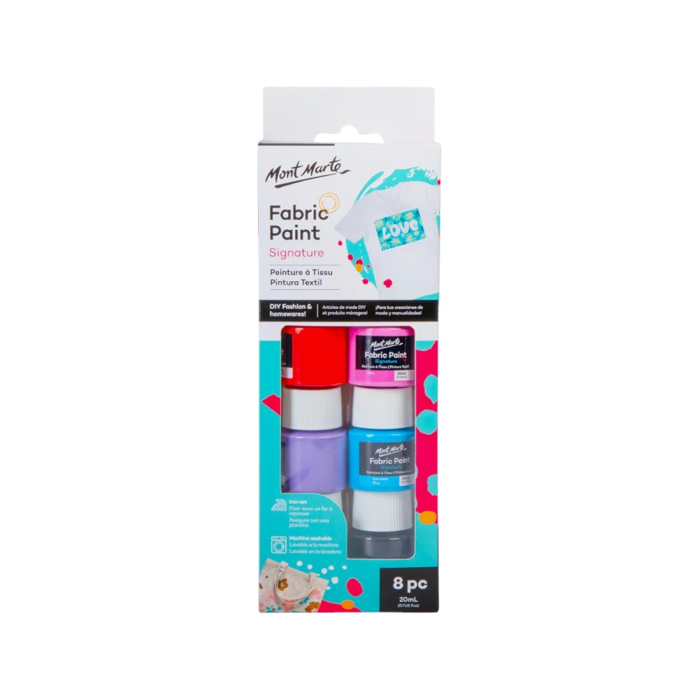 Mont Marte Permanent Fabric Paint Set 8 x 20ml Mont Marte