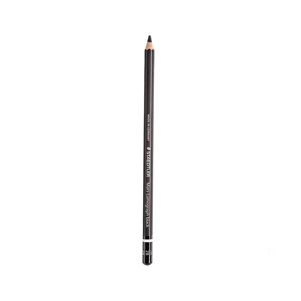 Staedtler Mars Lumograph Pencil Black 2B - Darker than standard graphite for strong outlines