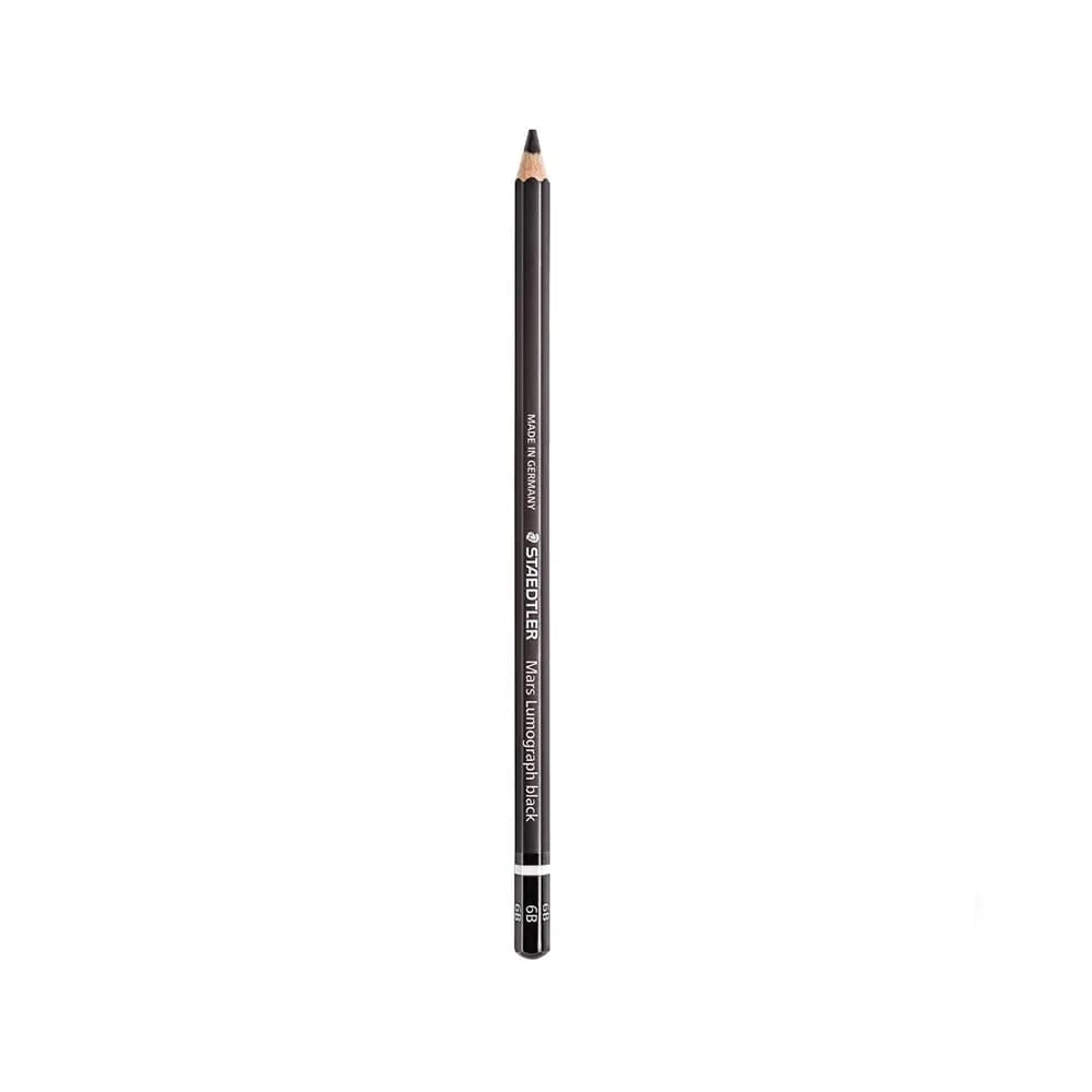 Staedtler Mars Lumograph Pencil Black 6B - Soft black graphite for deep, bold artwork