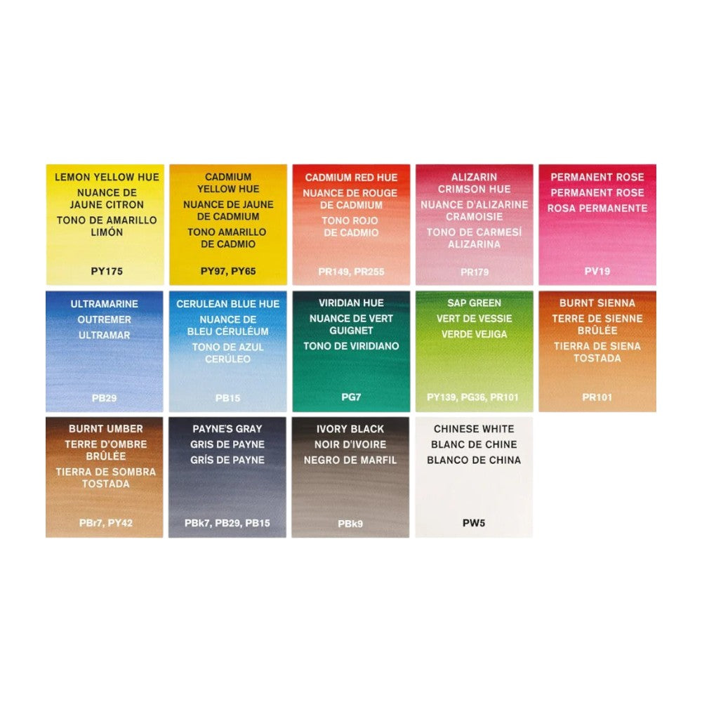 Winsor & Newton Cotman Water Colours Field Set - 15 Half Pans with Brush Winsor & Newton